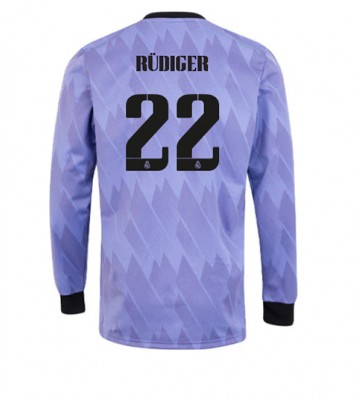 Real Madrid Antonio Rudiger #22 Bortedrakt 2022-23 Langermet